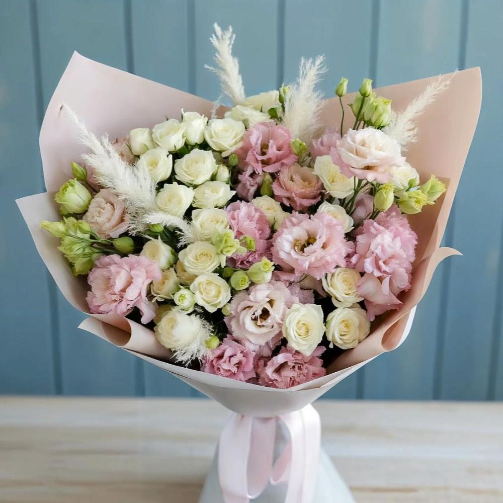 Букет цветов из: Альстромерии и Розы в Кильдинстрое