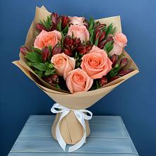 Букет цветов из:  Розы и Альстромерии #REPLACE_PRED# Кильдинстрое