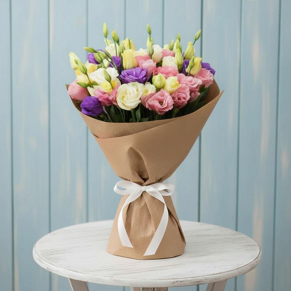 Букет цветов из: Лизиантусы в Кильдинстрое