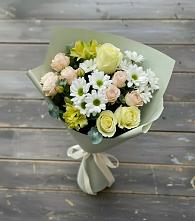 Букет цветов из:  Альстромерии, Розы и Хризантемы в Кильдинстрое