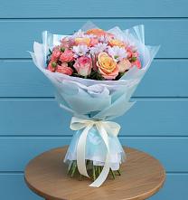 Букет цветов из:  Хризантемы и Розы в Кильдинстрое