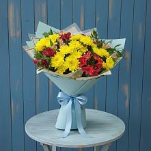 Букет цветов из:  Альстромерии и Хризантемы #REPLACE_PRED# Кильдинстрое